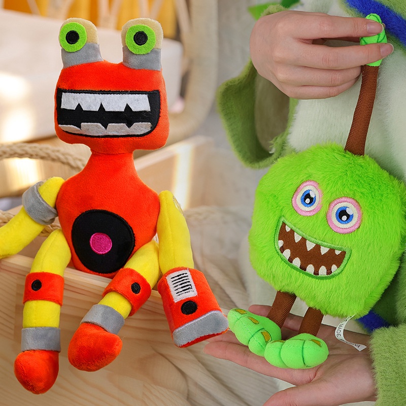 33cm My Singing Monsters Wubbox Mainan Mewah Green Furcorn Boneka Boneka Untuk Ulang Tahun Anak Natal Plushie Toy