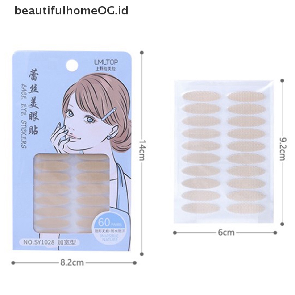 // Lebaran// 60Pcs Stiker Kelopak Mata Ganda Renda Mesh Beauty Eye Paste Untuk Anak Perempuan Mata Make Up **