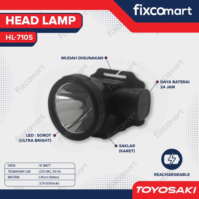 Senter Kepala Head Lamp Toyosaki HL-710S