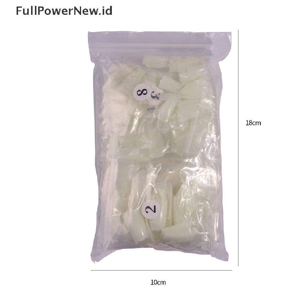 Power 500PCS/Bag Kuku Palsu Pendek Full Cover Peti Mati Kuku Palsu Acrylic Nail Tips ID