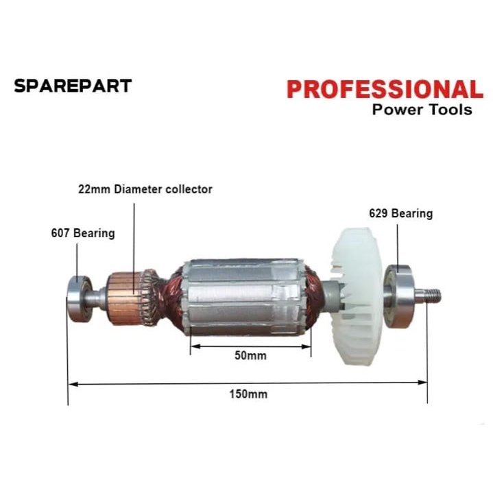 Armature Angker Rotor Asli Gerinda Tangan 4&quot; Makita 9553B 9553 B