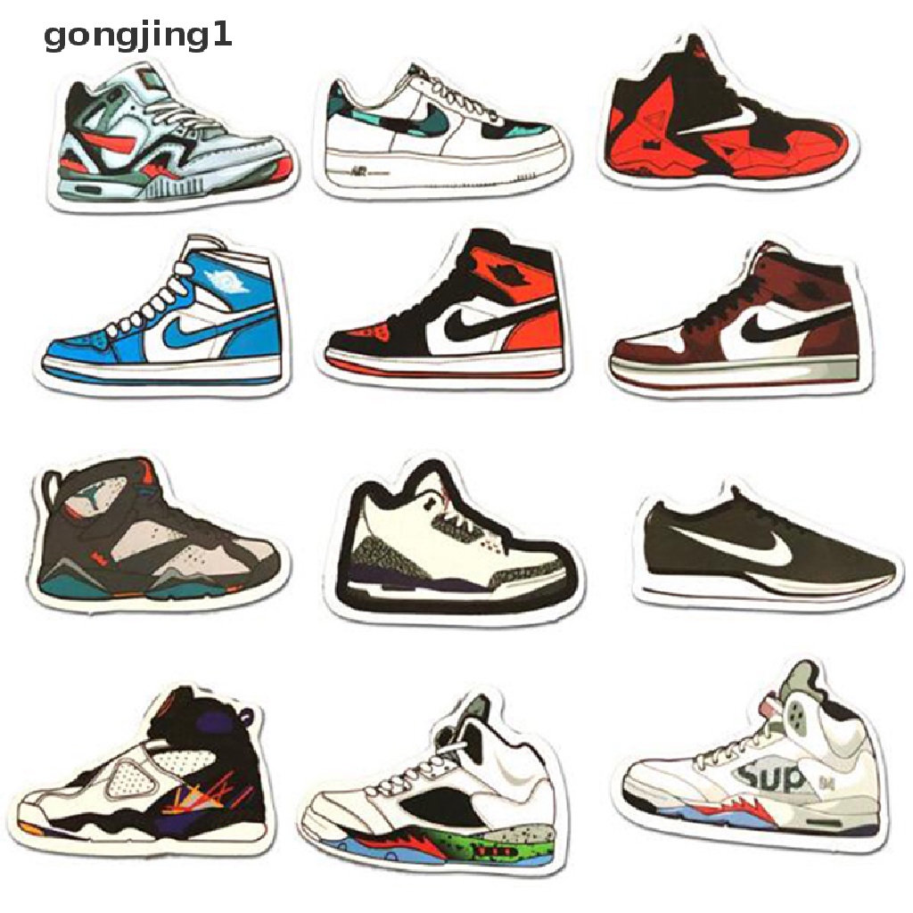 Ggg 50Pcs Jordan Sneaker Tide Sepatu Stiker Anti Air Untuk Laptop Skateboard Koper Decal ID