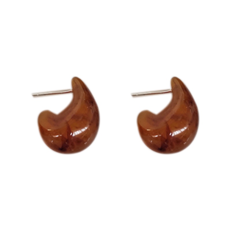Gaya Dingin Kepribadian Temperamen Akrilik Anting Berbentuk Drop Korea Niche Resin Ear Studs