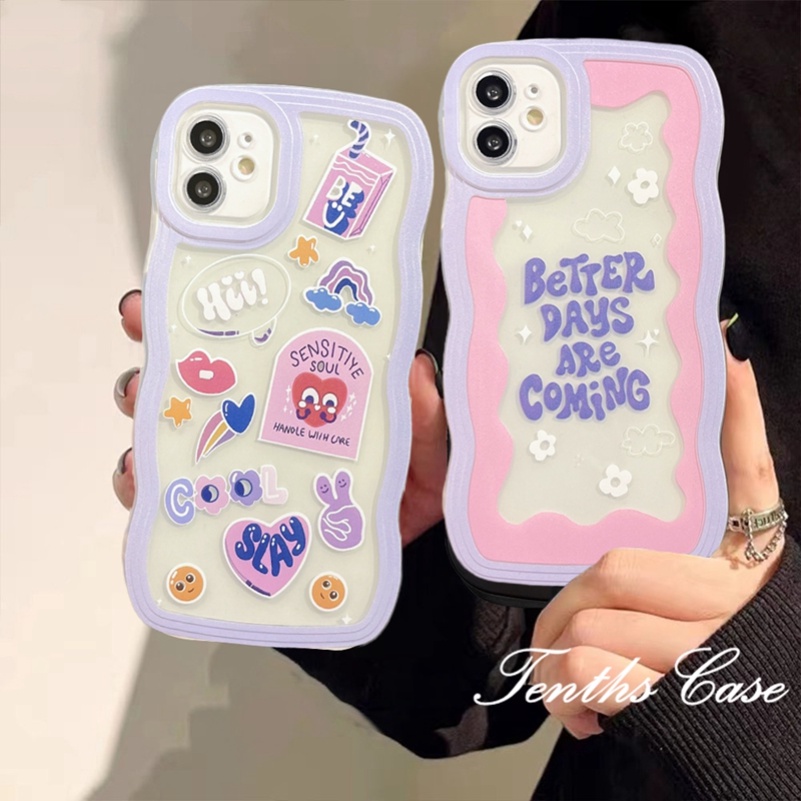 Kompatibel Dengan Samsung S22 S21 S20 Plus S22 S21 S20 Ultra S20 FE S21 FE Note 20Plus Note 20Ultra Wave Edge Fashion Girl Phone Case