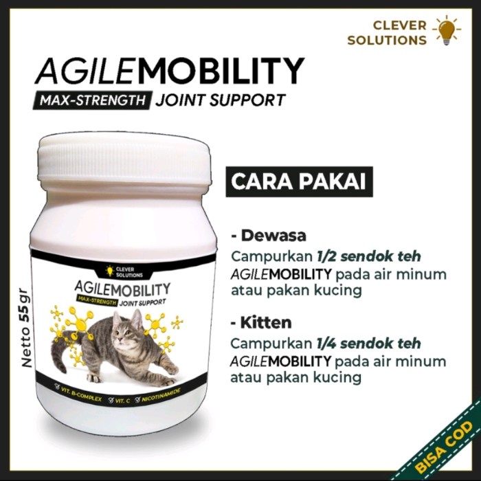 AGILE MOBILITY Vitamin Peningkat Imun Pelebat Bulu Kucing Vit Kucing