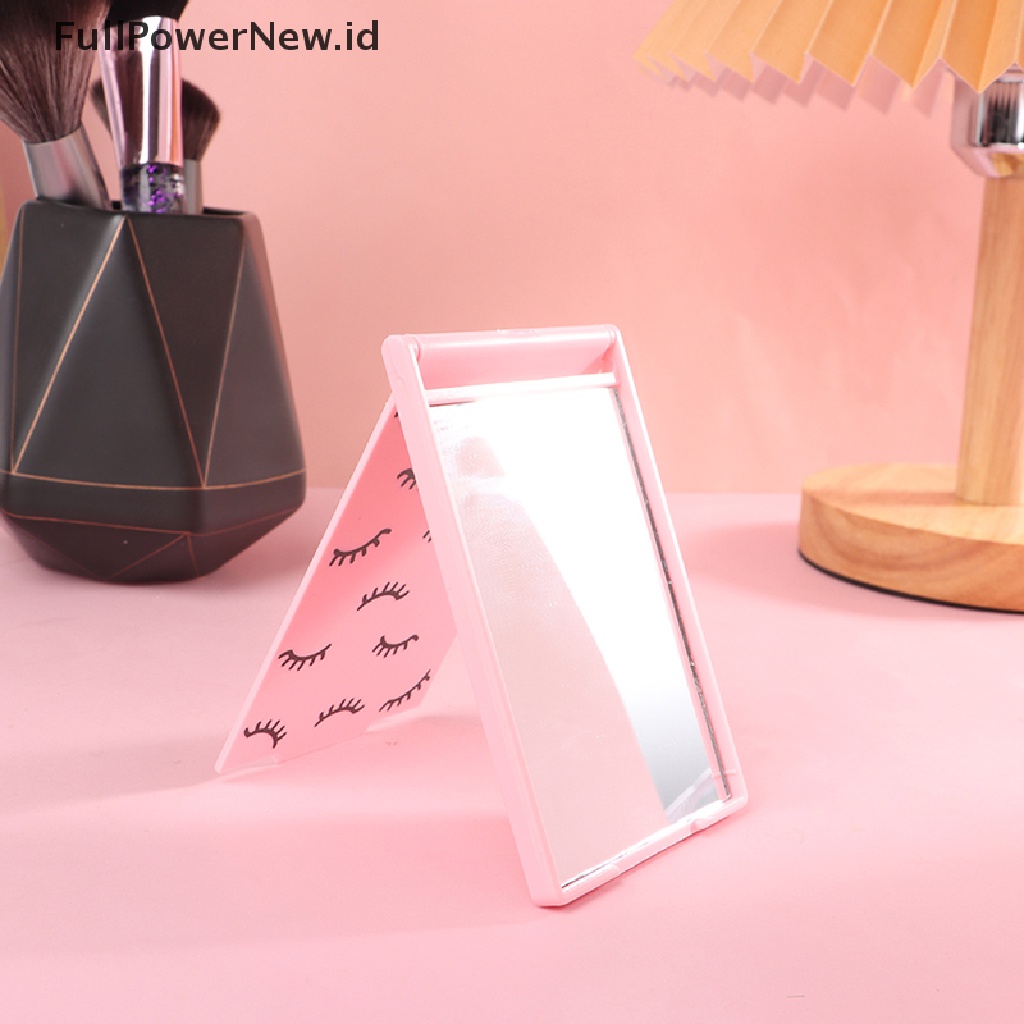Power Hand Held Mirror Barber Lady Square Makeup Vanity Mirror Cermin Rias ID