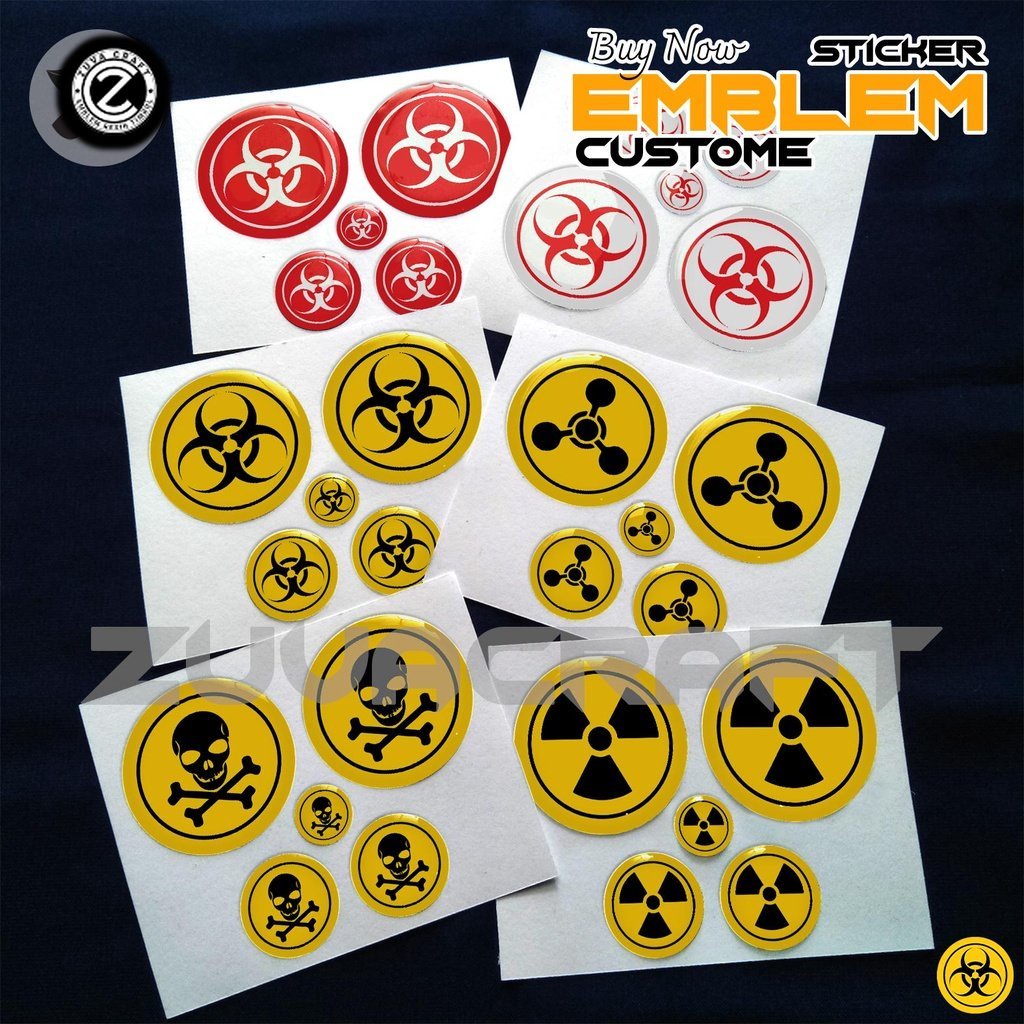 STIKER MOTOR 1 SET STIKER MOTOR LOGO BIOHAZARD STIKER NMAX STIKER AEROX STIKER EMBLEM NMAX AEROX LEX
