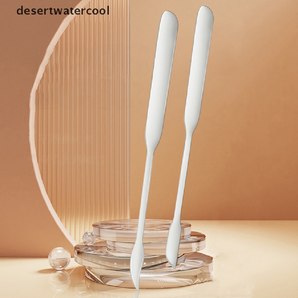 Deid 1PC Kepala Ganda Alat Spatula Pencampur Makeup Kosmetik Bahan Stainless Steel Untuk Palet Martijn