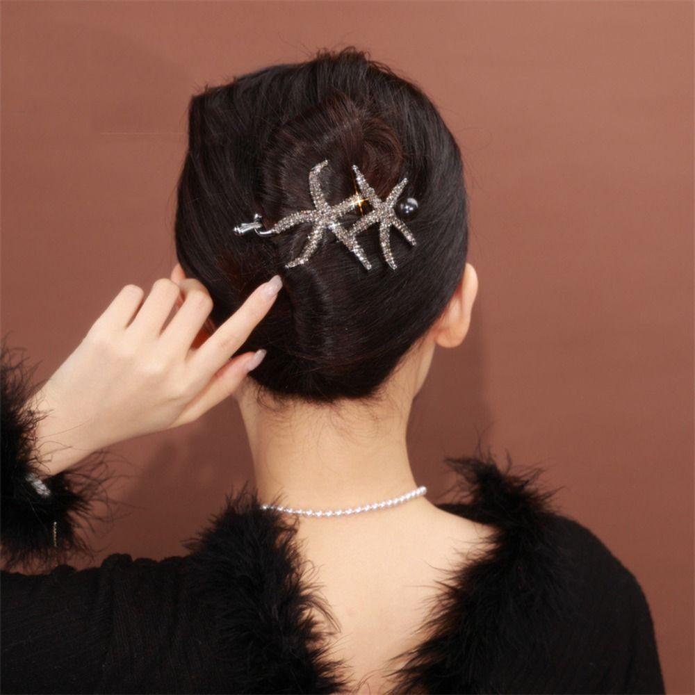 Needway Klip Rambut Melengkung Jepit Rambut Elegan Simple Hair Clip Untuk Wanita Kepala Belakang Hiu Klip Hiasan Kepala Bintang Laut Klip Rambut Untuk Anak Perempuan Klip Twist