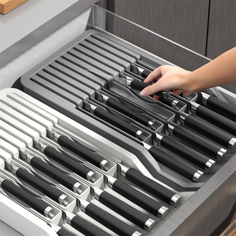 [Elegan] Tempat Penyimpanan Rak Partisi Peralatan Makan Organizer Dapur Praktis Ditarik Bermanfaat