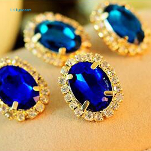 Lilyscent Fashion Wanita Berlian Imitasi Ear Stud Earrings Eardrop Istana Gaya Perhiasan Hadiah