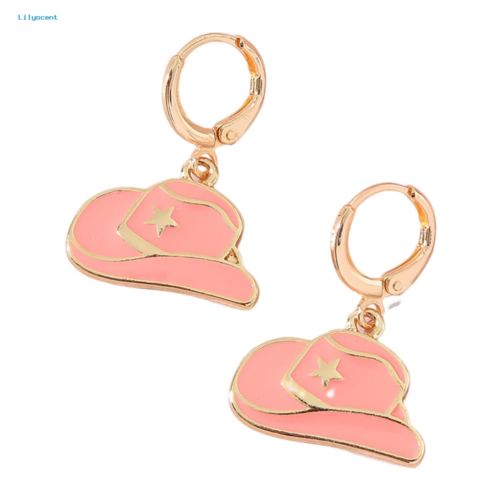 Lilyscent Ringan Drop Earrings Perhiasan Aksesoris Menjatuhkan Minyak Topi Koboi Drop Earrings Kepribadian