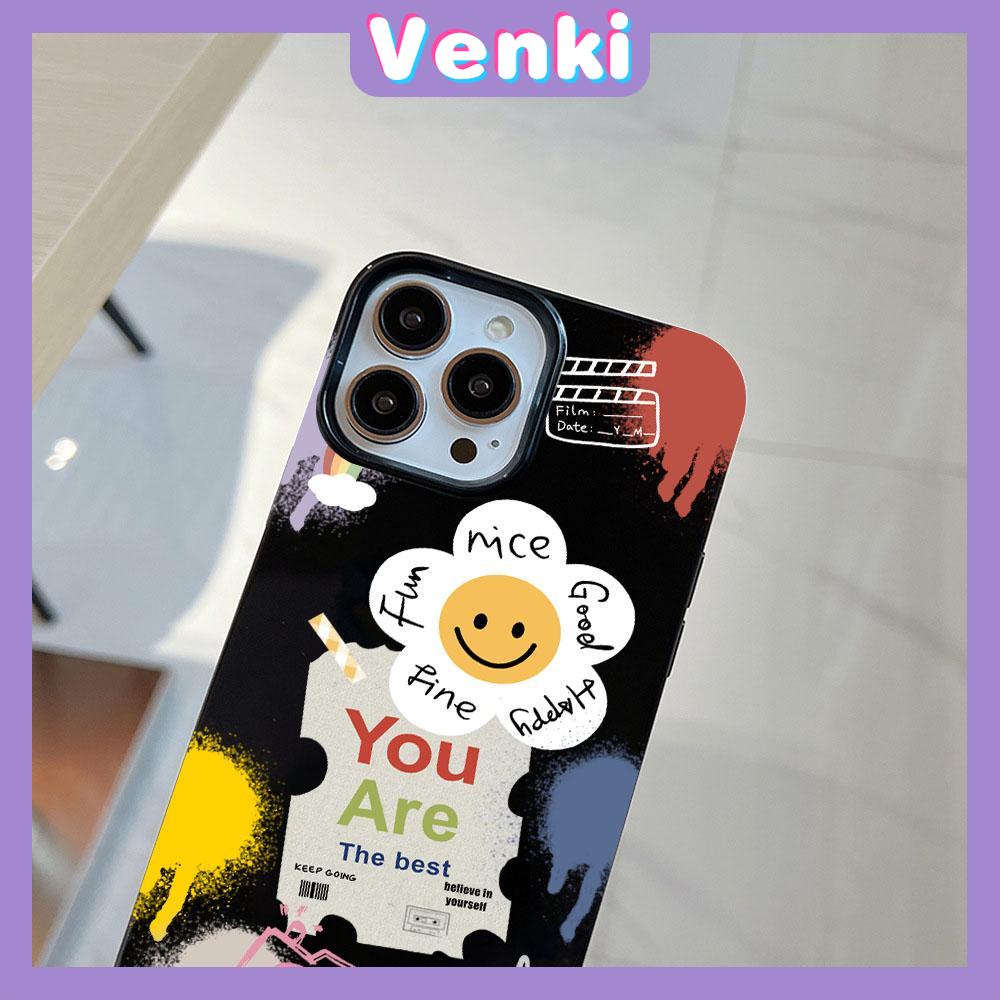 Case for iPhone 11 Soft TPU Glossy Black Candy Case Creative Collage Sunflower Smiley Camera Protection Shockproof For iPhone 14 13 12 11 Pro Max 7 8 Plus X XR