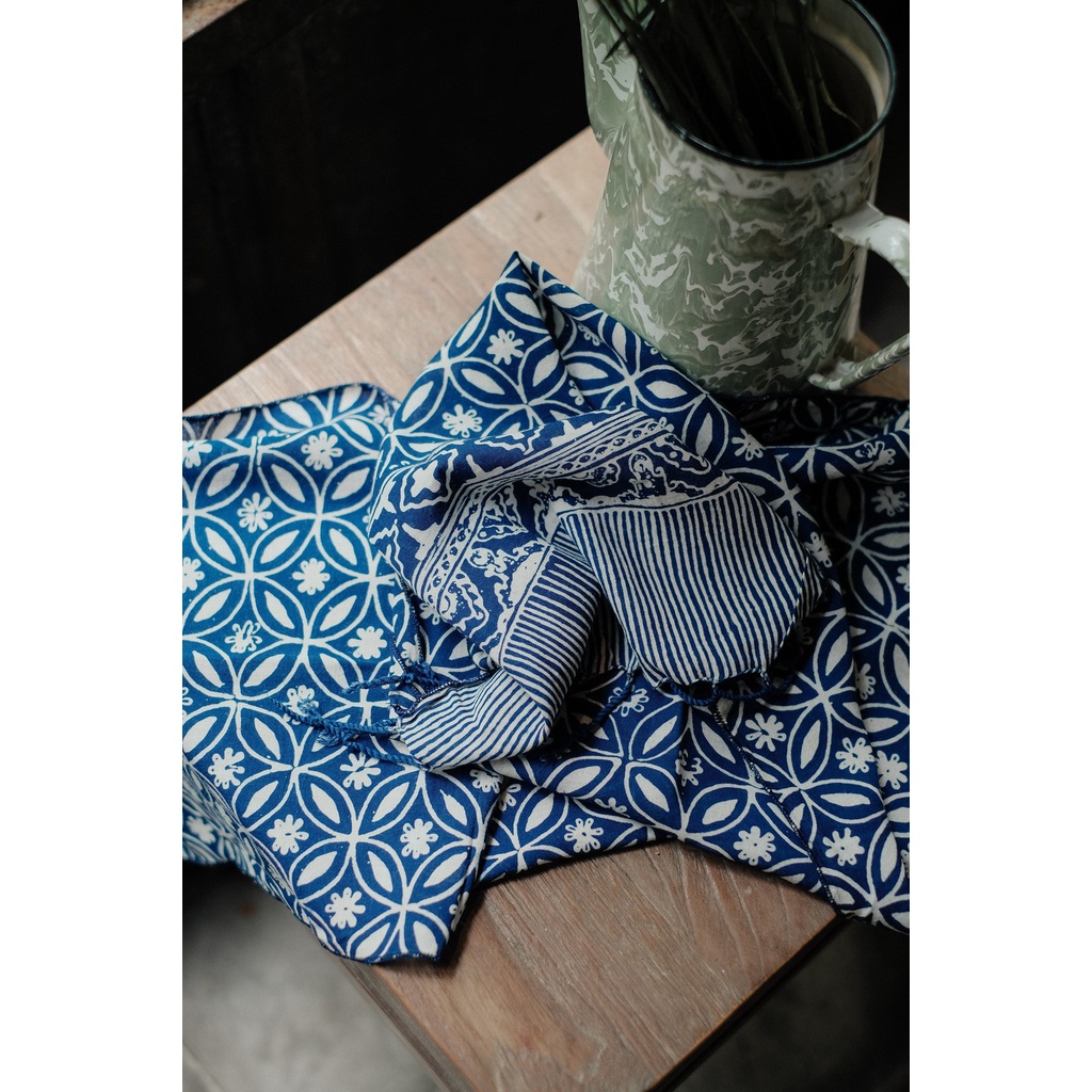 RATU - Scarf Batik TCC Kawung 3 Blue