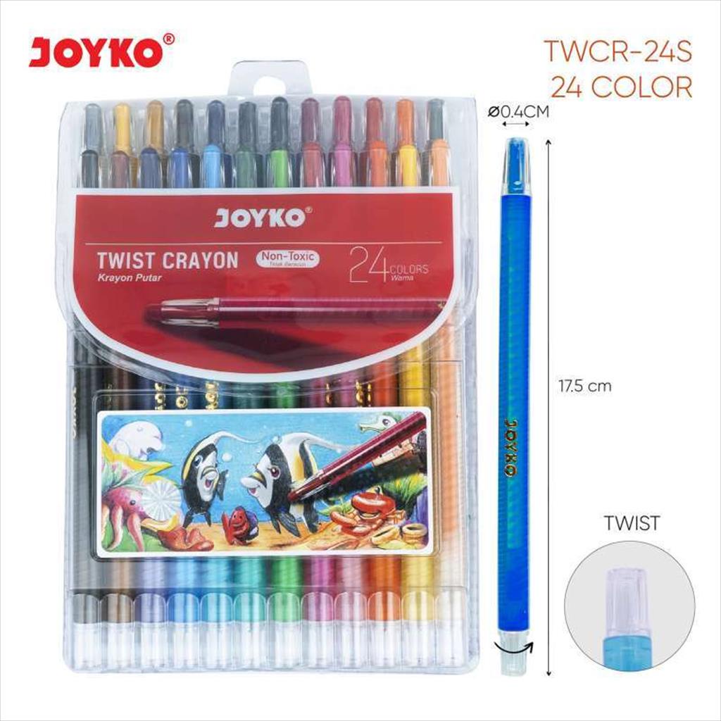 

New Big Sale Crayon Putar Titi Joyko 24 Warna Pensil Warna Twist Crayon