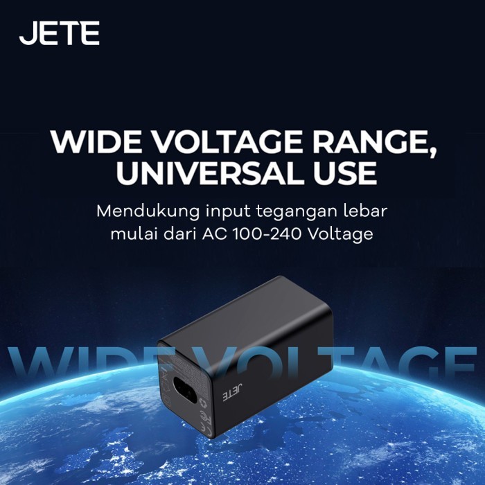 JETE E6 Adaptor GaN Charger 65Watt Fast Charging 4 Port 2 USB 2 TypeC