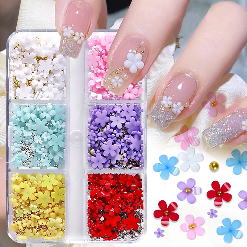 6kisi Bunga Serpihan Campuran Paku Sequin DIY Manicure Design Nails Decoration