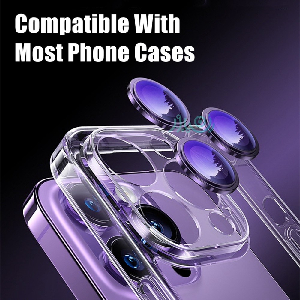 Baru2023 Untuk Iphone14Plus13 Pro Max Ring Metal Pelindung Lensa Kamera Untuk iPhone 11 12 13 14 Pro Max Lensa Kamera Kaca mini