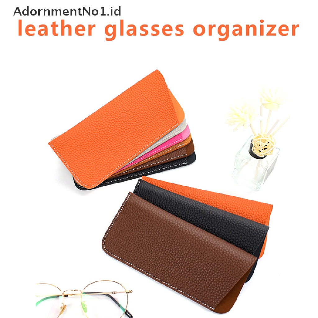 [AdornmentNo1] Pu Leather Sunglasses Bag Tas Penyimpanan Kacamata Leather Kulit Lembut Myopia Glasses Sunglasses Bag Portable Sunglasses Cover Pelindung Kacamata Hitam Case Holder [ID]