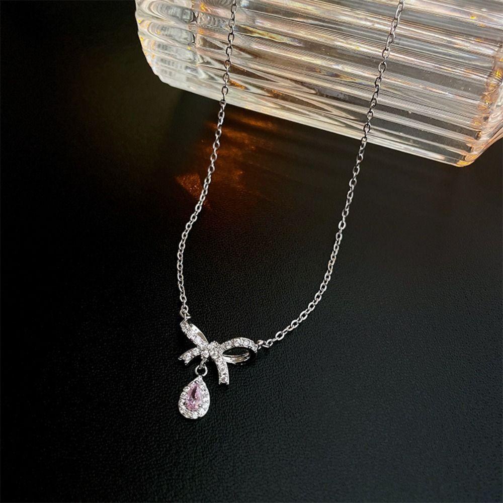 Mxbeauty Korea Sliver Pendant Hadiah Aesthetic Ulang Tahun Teardrop Kepribadian Manis Berlebihan Indah Vintage Kristal Alloy Perhiasan