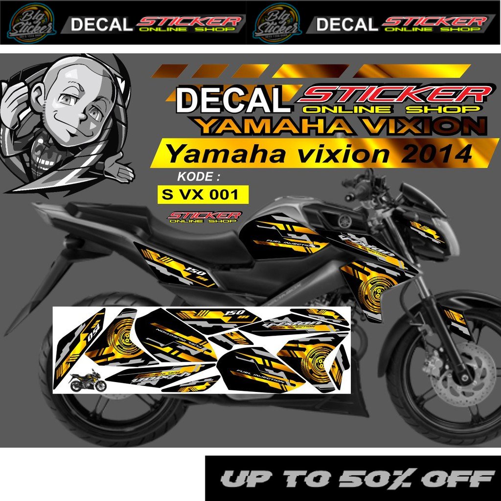 VARIASI YAMAHA MOTOR VIXION NEW 2014 MOTIF GOLD