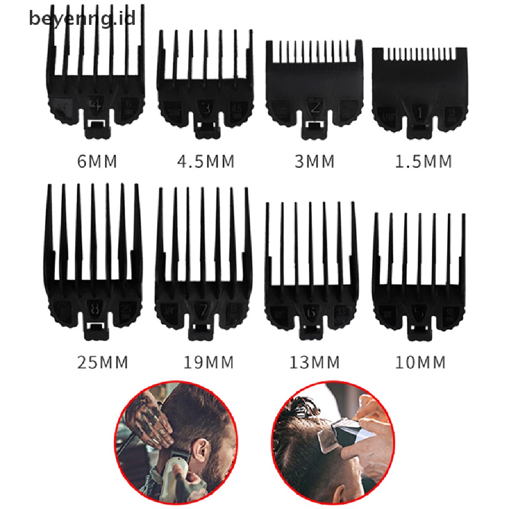 Beyen 8Pcs Universal Hair Clipper Cutg Limit Comb Guide Attachment Alat Pengganti ID