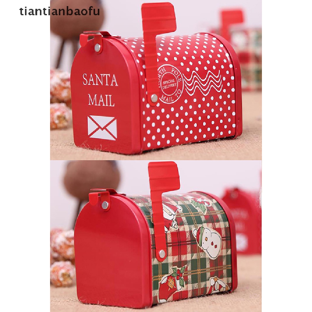 [tiantianbaofu] Kotak Surat Desain Permen Natal Kaleng Natal Besi Kotak Biskuit Penyimpanan Gift Box Butik