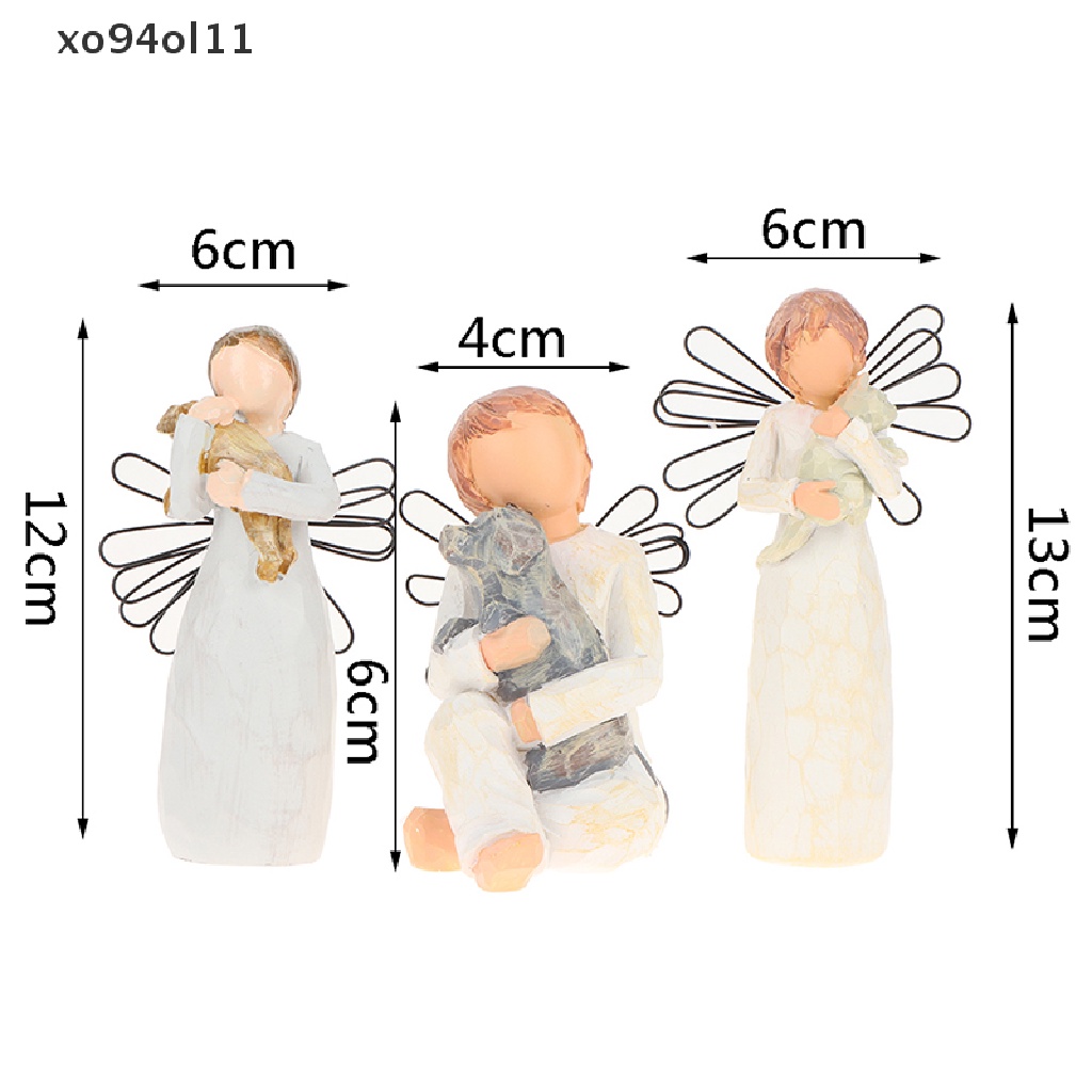 Xo Angel Hug Patung Anjing Hadiah Pernikahan Ornamen Resin Decor Figurine Patung Kerajinan OL