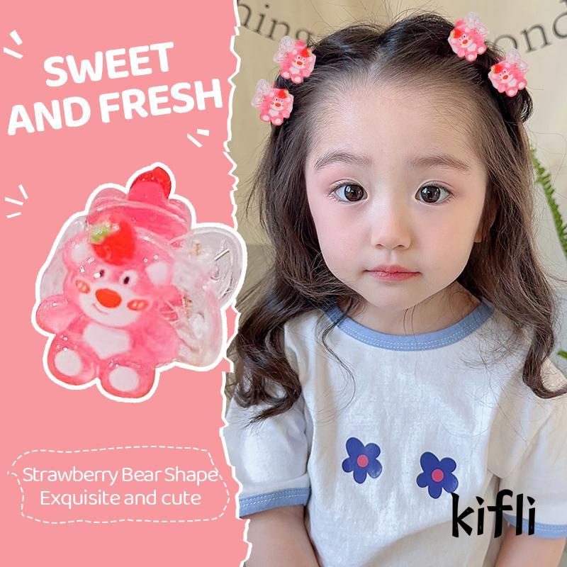 [KD] Klip Cakar Rambut Kecil Kartun Manis Strawberry Bear Cute Mini Hair Claw Clip