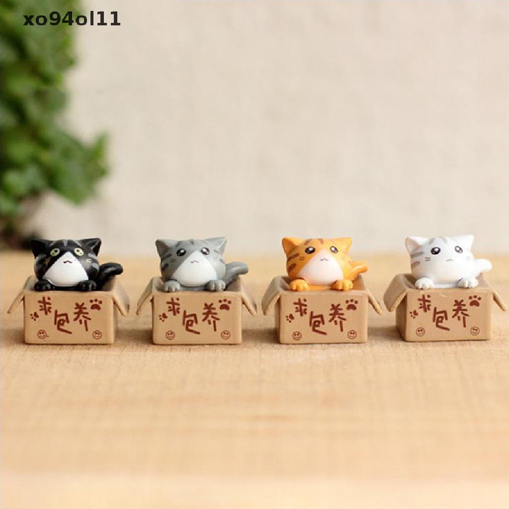 Xo 1PC/Set Lucu Mini Taman kitten Ornamen Kucing Miniatur Patung Dekorasi Kamar Rumah OL