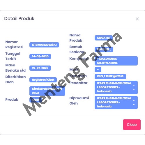 Megatic Gel 20 gr - Gel Pereda Nyeri