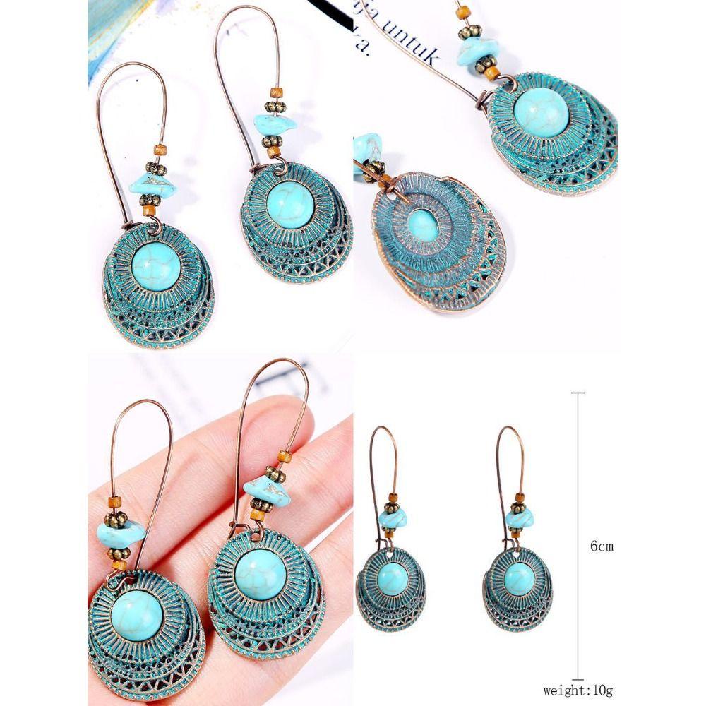 R-flower Earrings Vintage Cowgirl Stud Earrings Clip On Hoop Untuk Wanita Anting Set