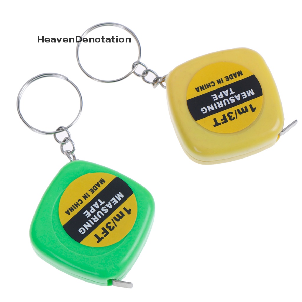 [HeavenDenotation] 1pc Gantungan Kunci Mini key ring Mudah Ditarik tape measure pull ruler 1m HDV