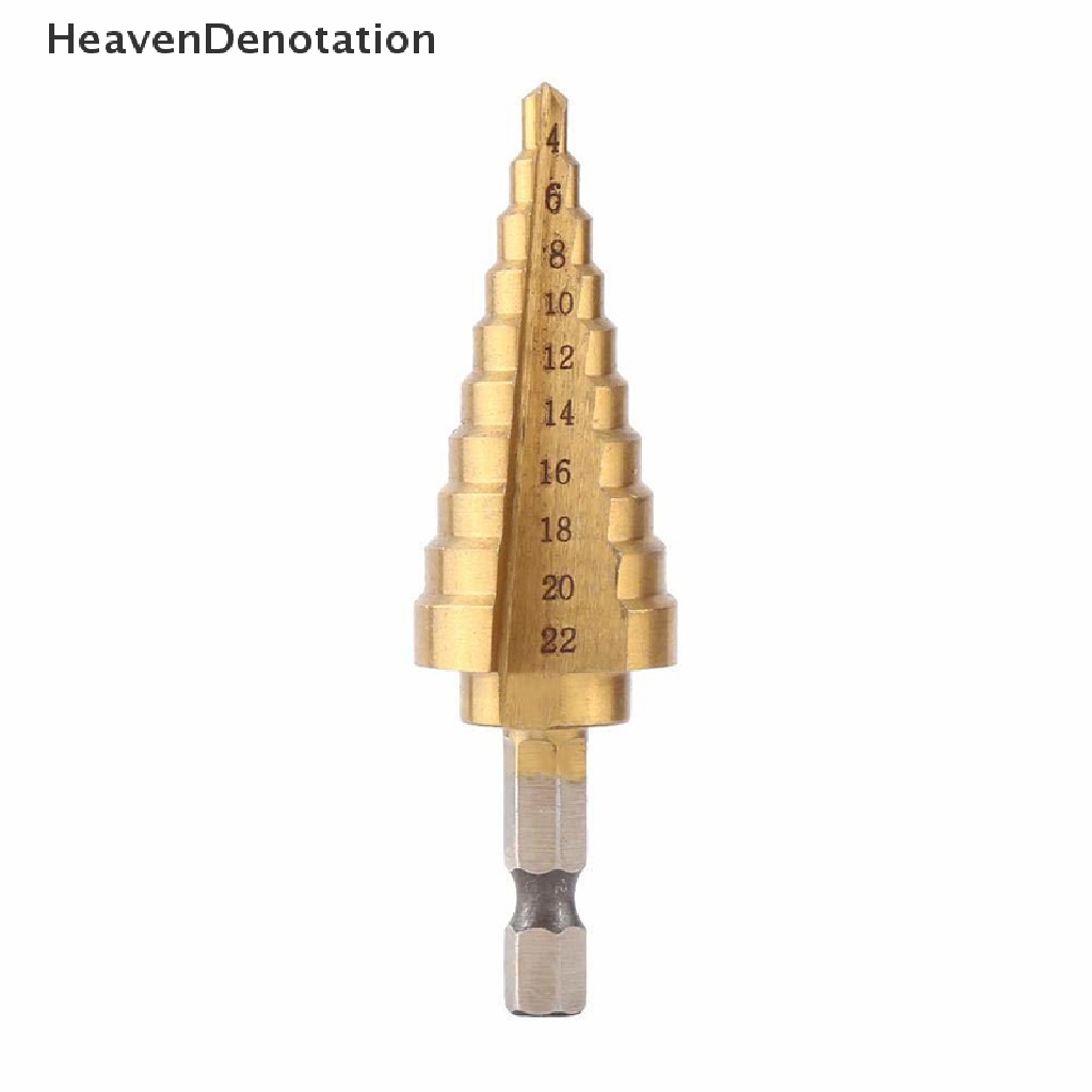 [HeavenDenotation] 4-22mm HSS Hex Titanium Cone Drill Bit Pemotong Lubang Untuk Pengeboran Baja Alat Listrik HDV