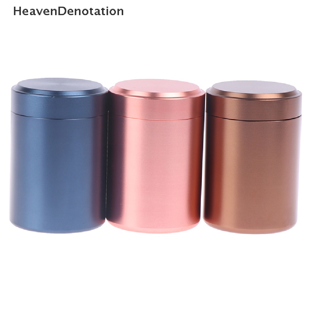 [HeavenDenotation] 1x Wadah Kedap Udara Wadah Aluminium Herb Stash Jar Metal Sealed Can Tea Jar HDV