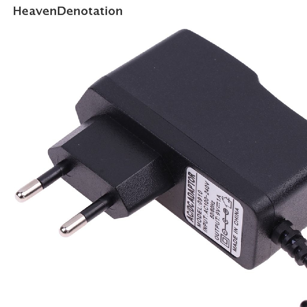 [HeavenDenotation] Ac DC 9V 1A 1000ma Power Adapter Supply EU Plug Polaritas Terbalik Charger Adaptor AC 100V-240V Converter Negatif Saklar Dalam HDV