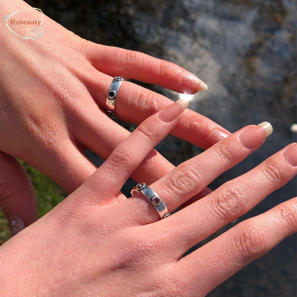 Mxbeauty Cincin Jari Adjustable Desain Anime Kastil Bahan Alloy Gaya Korea Untuk Pria Dan Wanita