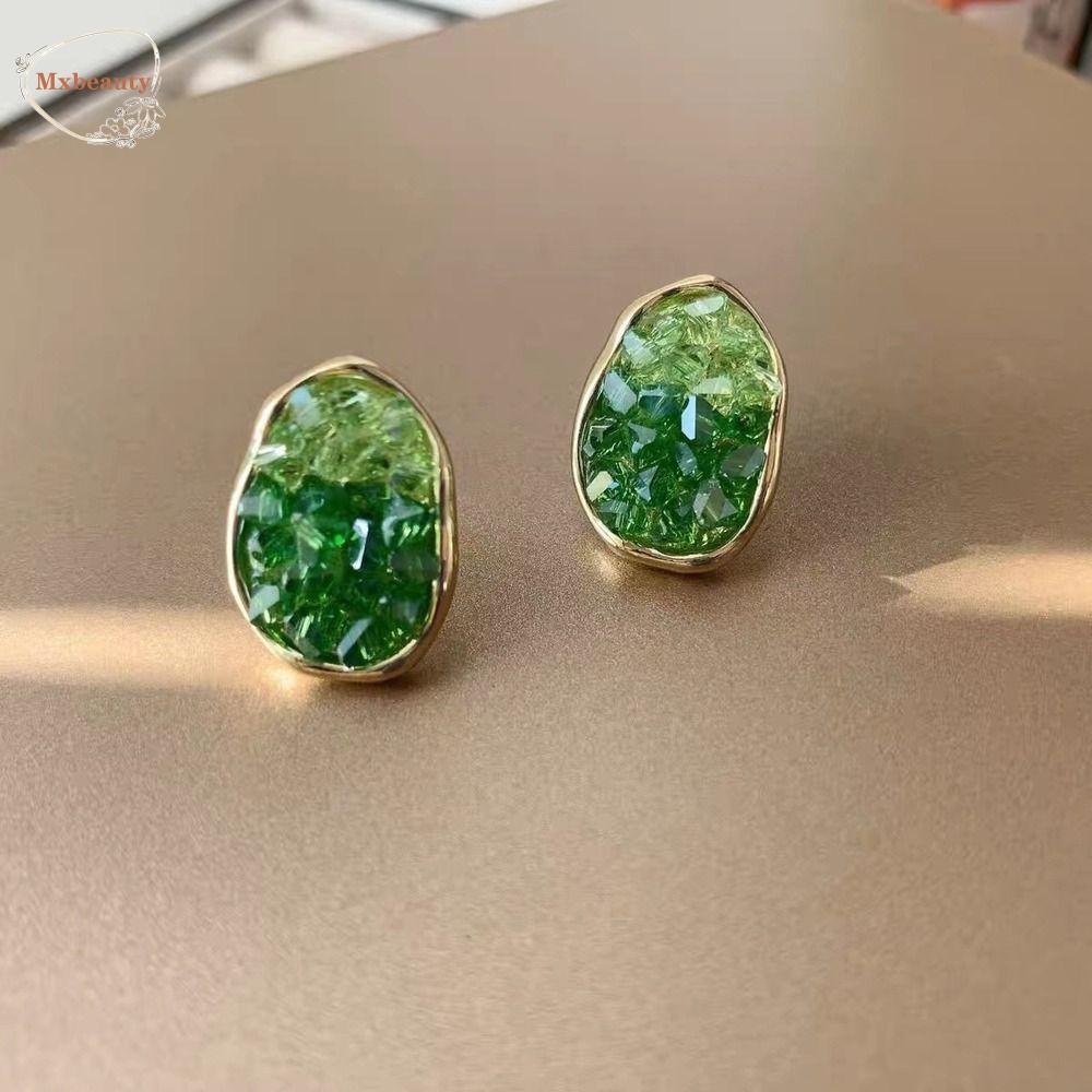 Mxbeauty Wanita Gradien Anting Indah Halus Trendi Fashion Perhiasan Gadis Hadiah Logam Berlian Imitasi Gaya Korea Earrings