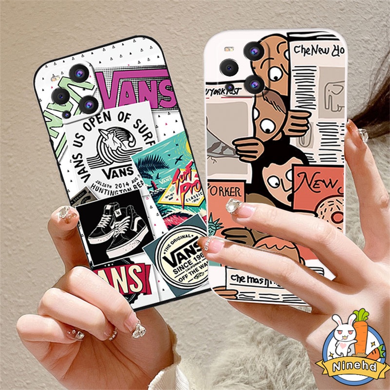 IPHONE Casing Kompatibel Untuk Iphone14 13 12 11 Pro Max X Xr Xs Max8 7 6 6s Plus SE 2020 Fashion Kartun Tepi Lurus Silikon Casing Ponsel Pelindung Lensa Shockproof Lembut Cover Pelindung