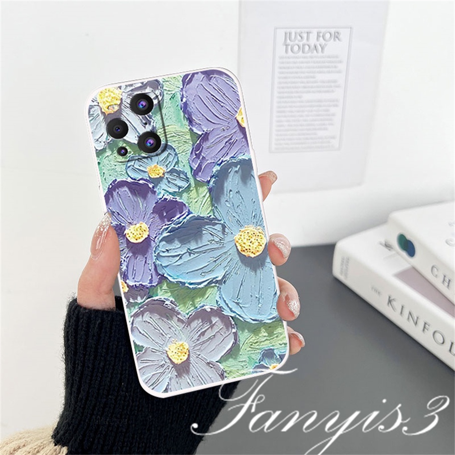 Redmi 12C A1 Plus Note 11 Pro+ 11 11s 10 10s 9 9s 8Pro 10A 10C 10 9C 9A 9T Xiaomi 11Lite 11TPro Poco X3Pro X3NFC Lukisan Cat Minyak Flowers Phone Case Silicon Soft Cover Pelindung