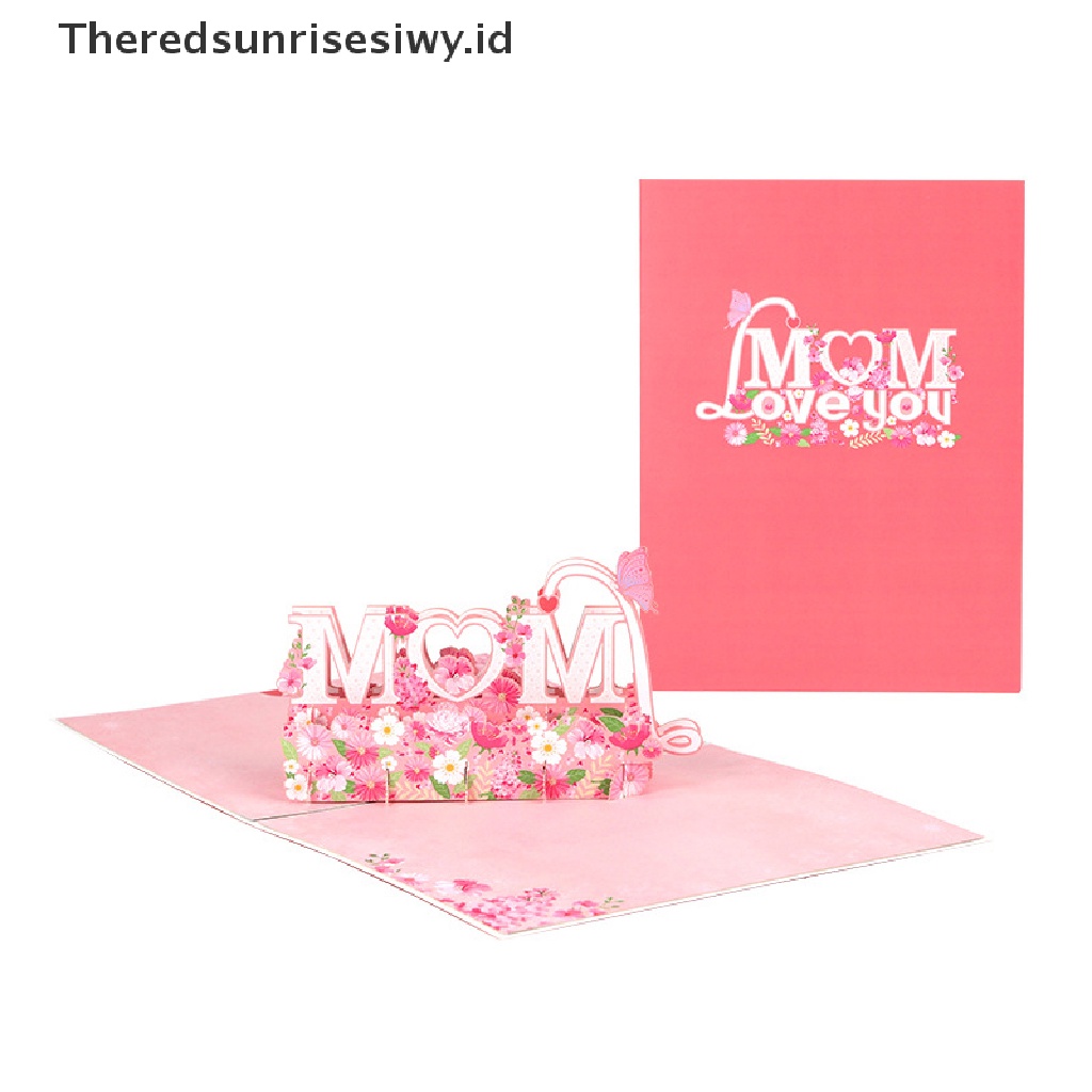 # Kado Mom &amp; PAPA DIY # 3d Up Mother's Day Card Greeg Flowers Bouquet Hadiah Ulang Tahun Ibu Istri~