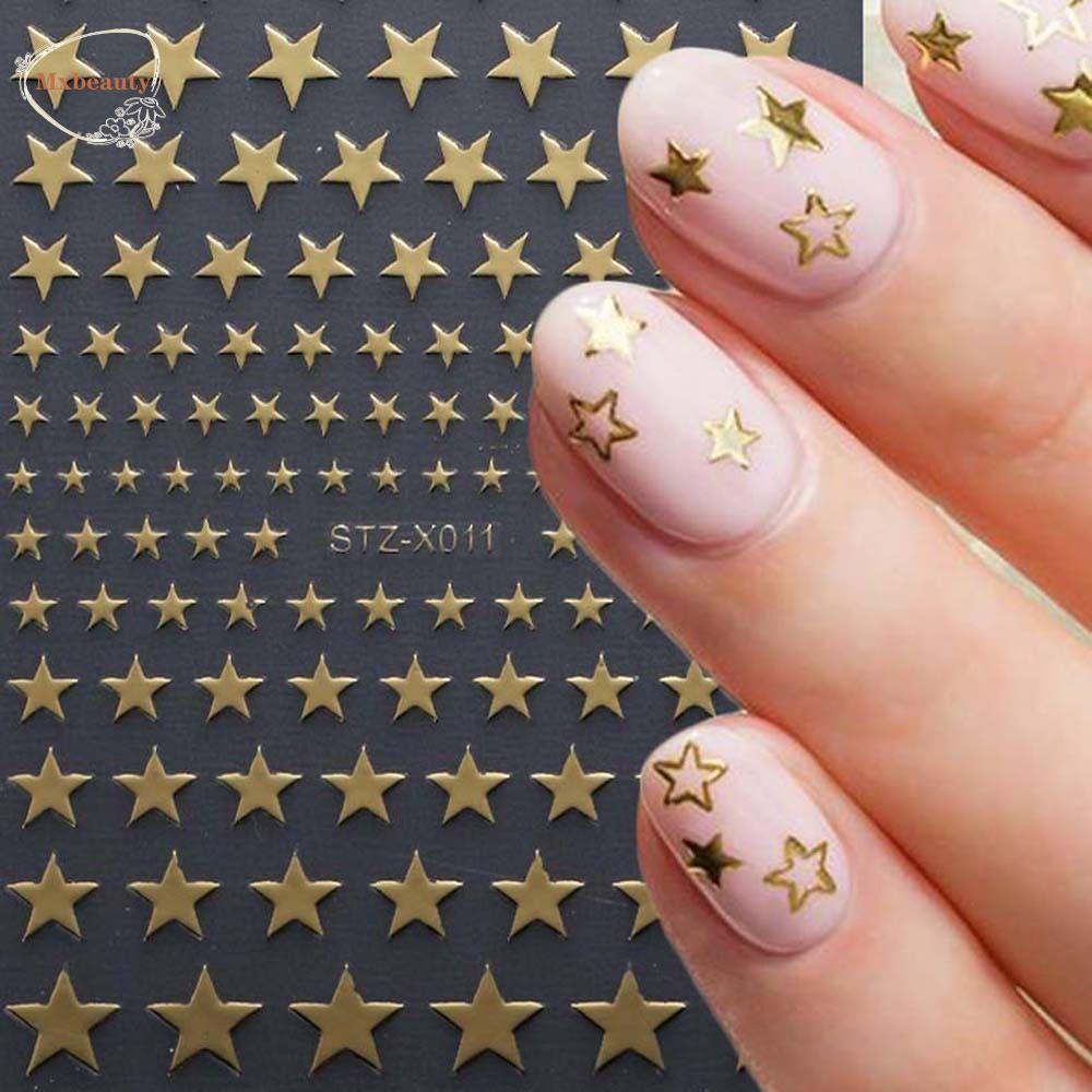 Mxbeauty Bunga Stiker Kuku Wanita Retro Kupu-Kupu Bulan Daisy Nail Art Dekorasi