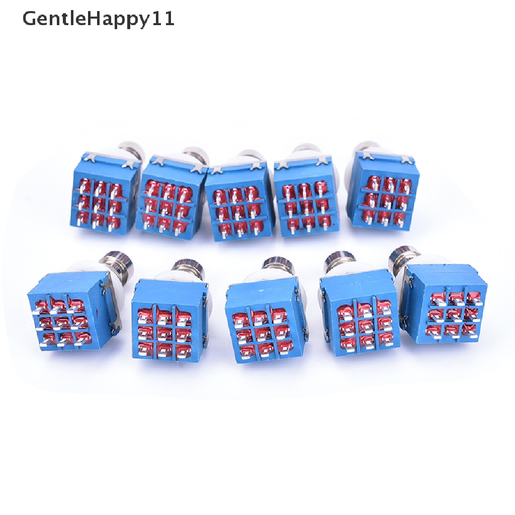 Gentlehappy 10pcs 9-pin 3PDT Efek Gitar Pedal Box Injak Kaki Saklar Metal True Bypass id