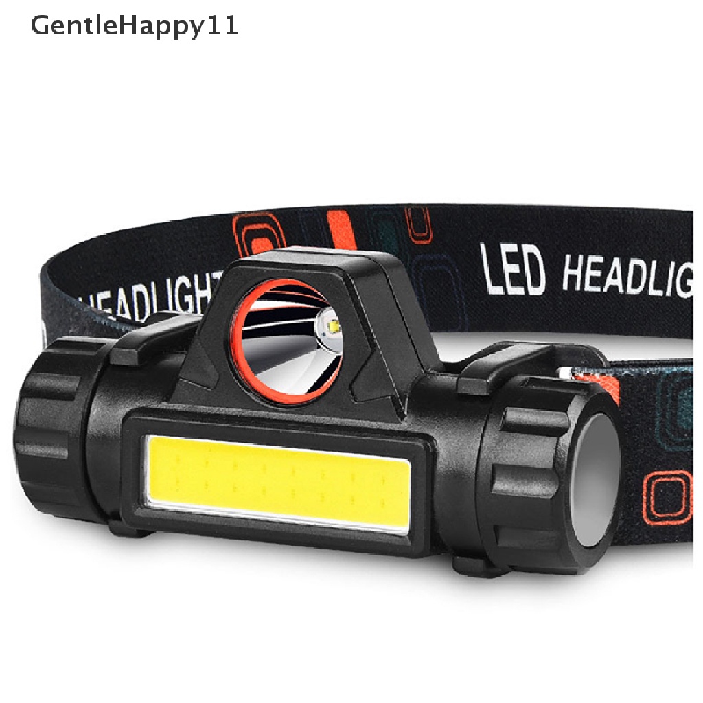 Gentlehappy Headlamp Senter Kepala Anti Air 2500lm Cob Led Built in Usb Rechargeable id