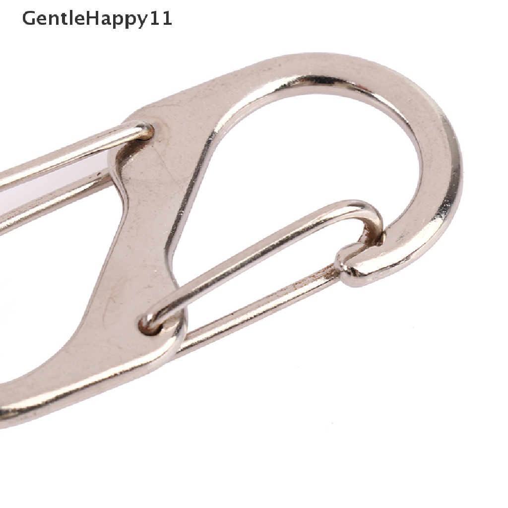 Gentlehappy 10pcs Carabiner Stainless Steel S Type Dengan Kunci Mini Gantungan Kunci Hook id