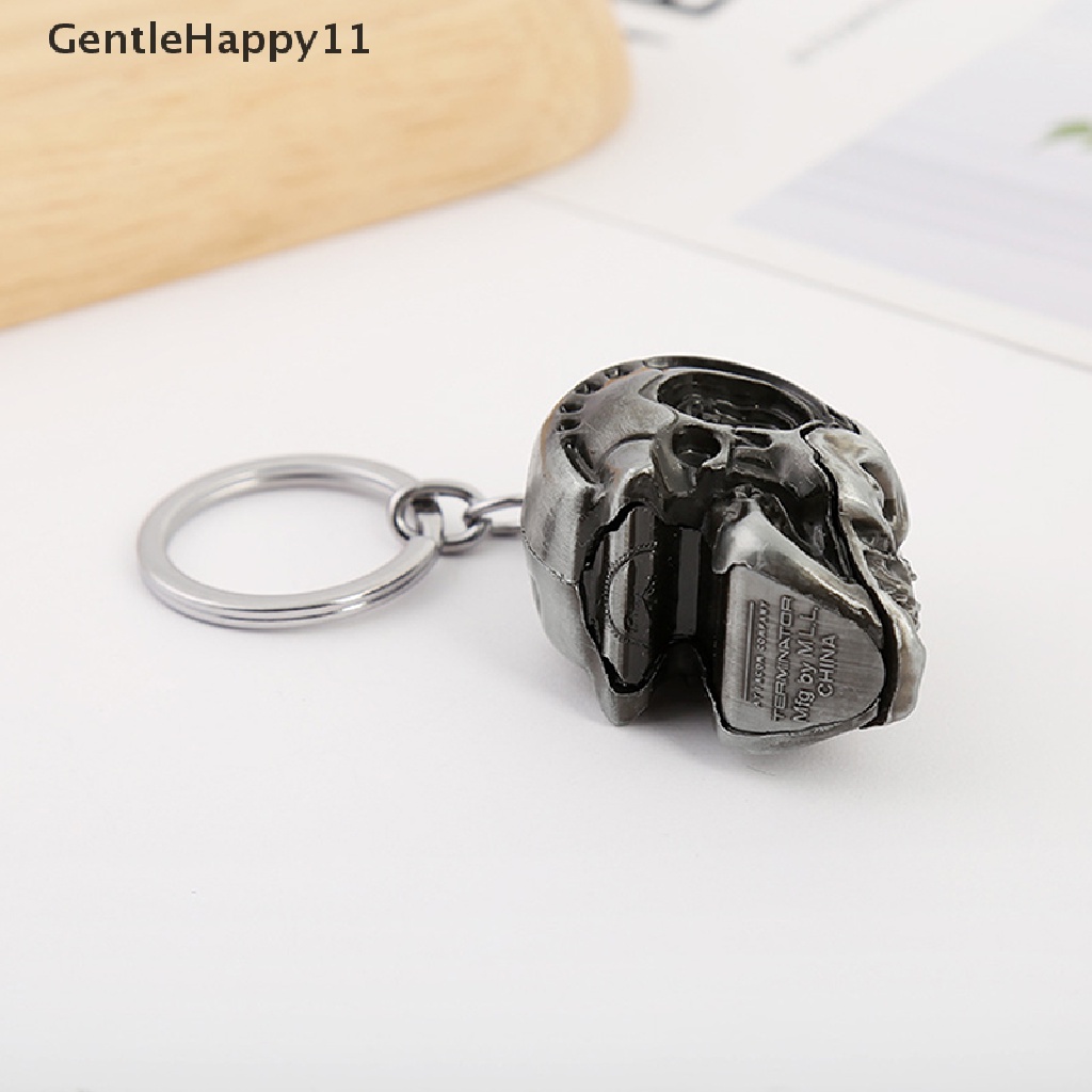 Gentlehappy Vintage Charm Terminator Skull Head Keychain Fashion Liontin keyring Kunci Mobil id