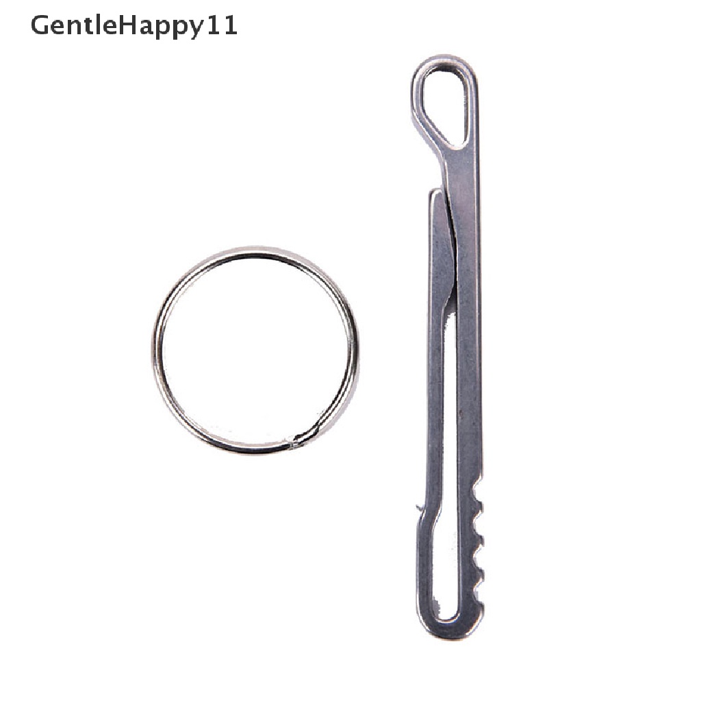 Gentlehappy Kunci Klip Suspensi Saku Stainless steel Tools Keychain Load Holder id