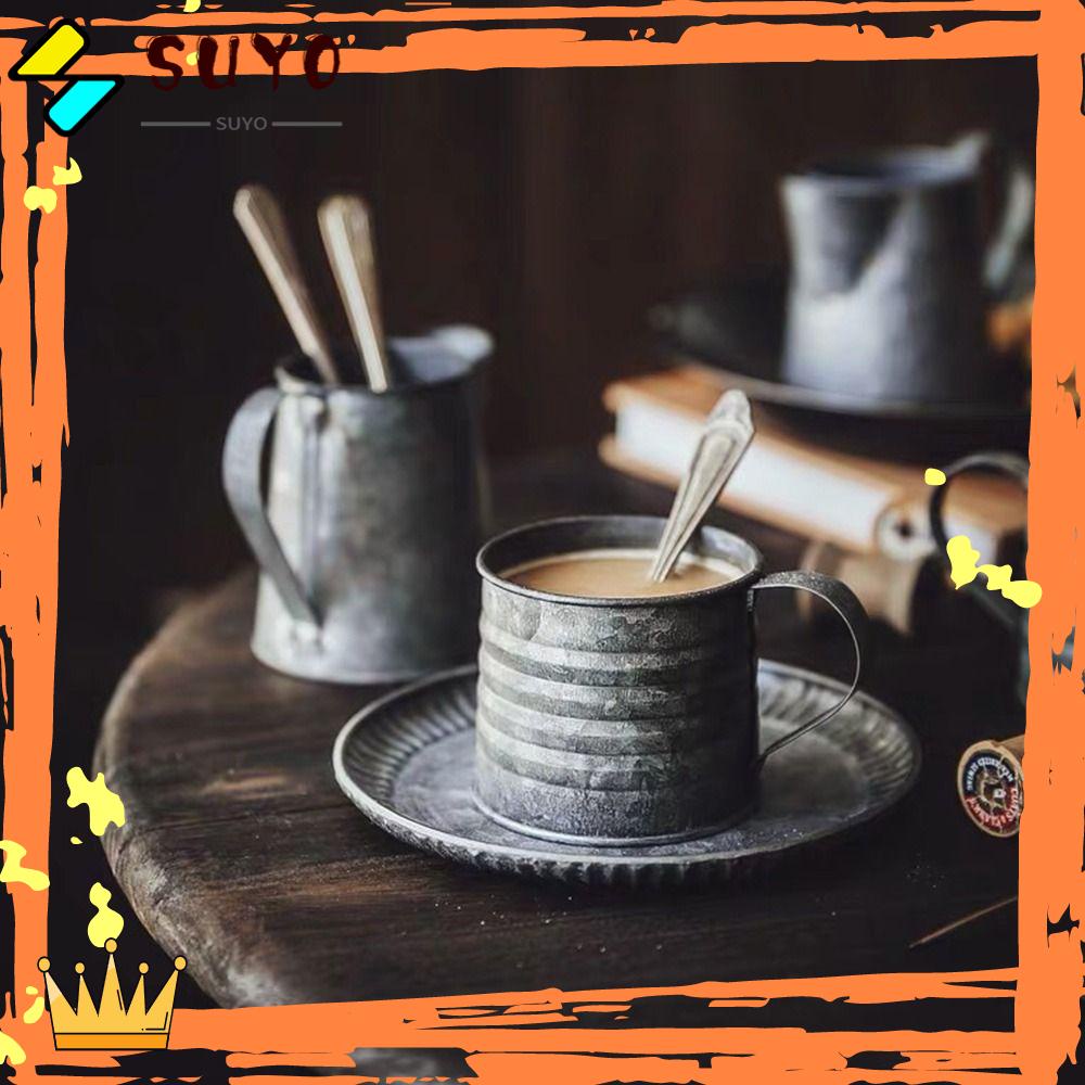 Suyo Piring Penyimpanan Seni Besi Tua Retro Dengan Pegangan Nampan Roti Bulat