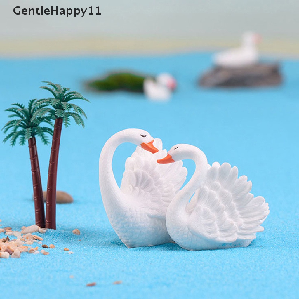 Gentlehappy Angsa Cantik DIY Mini Miniatur Peri Dekorasi Taman Kerajinan Aksesori Rumah Boneka id