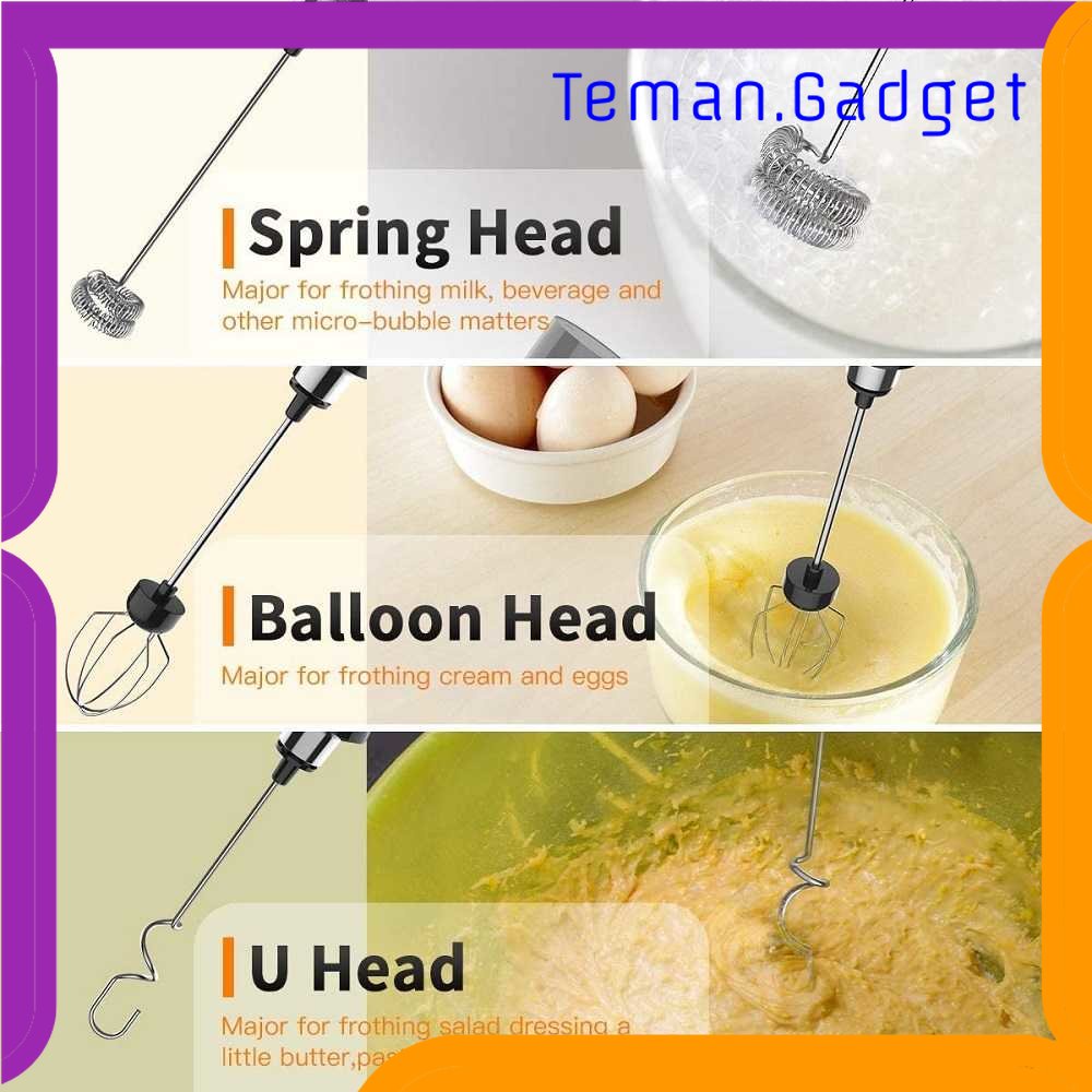 TG -  DPR STYLHOME Hand Mixer Mini 3 in 1 Whisk Beater Milk Frother USB Charge - EW071